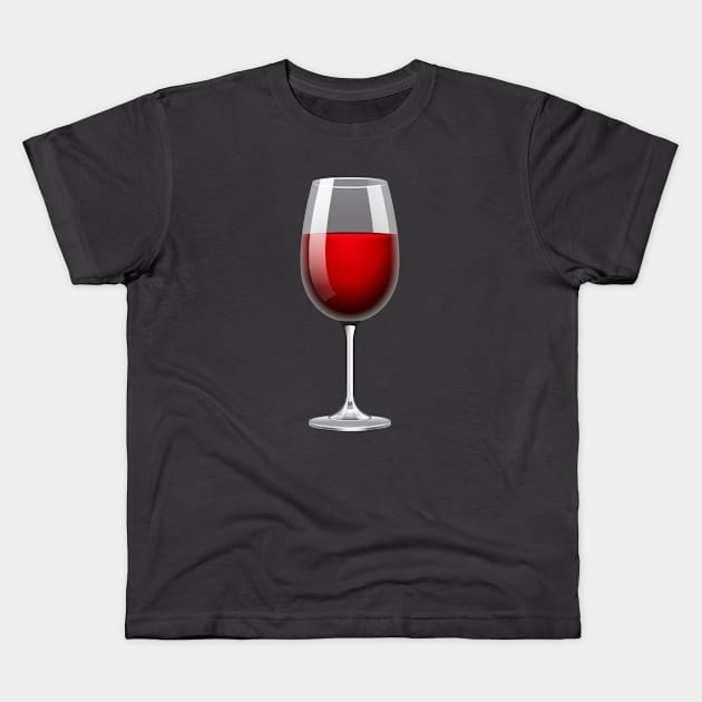 Elegant Sips - Wine Glass Filled with Divine Red Wine Kids T-Shirt by Pieartscreation